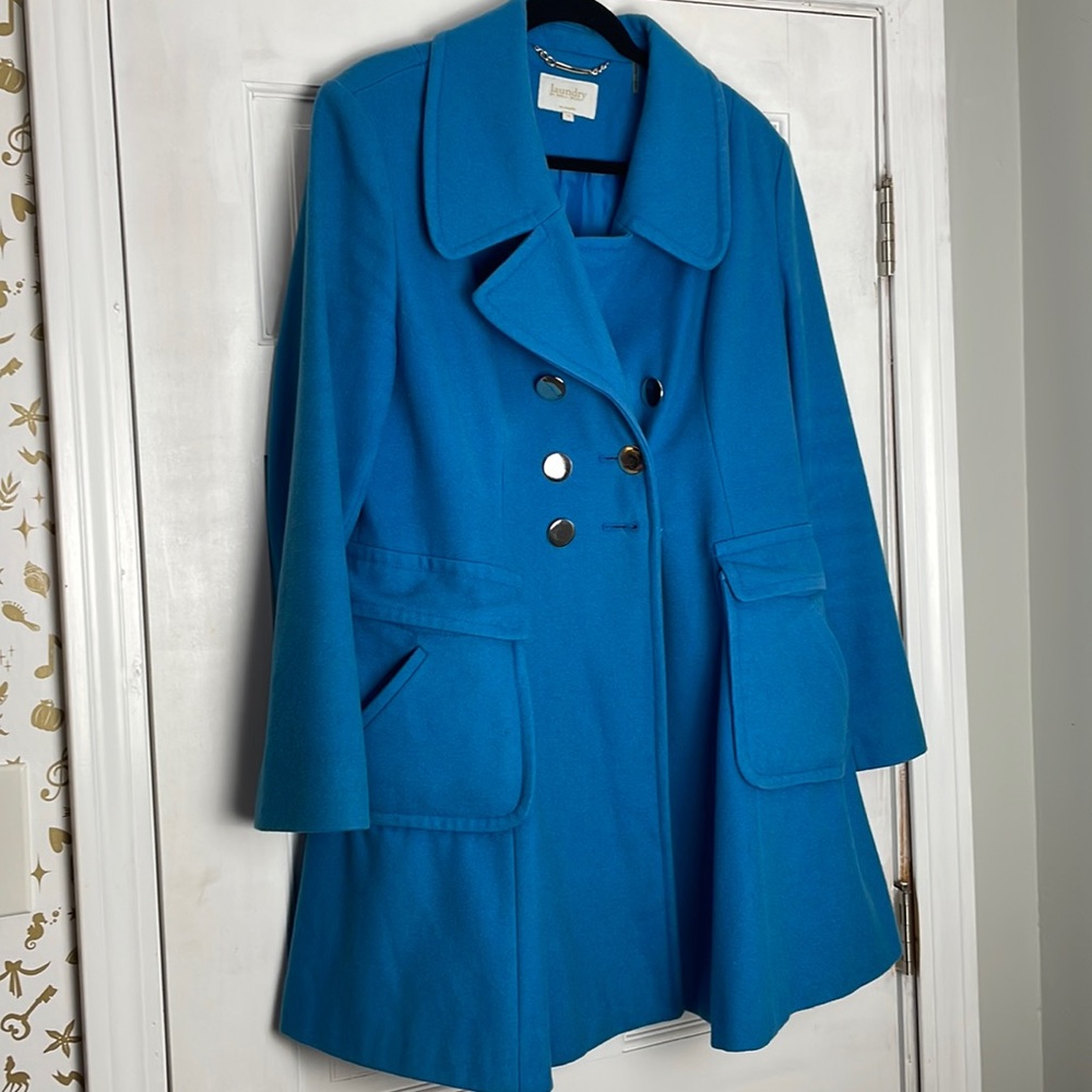 Designer Teal Winter Pea Coat